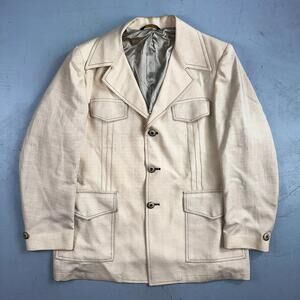 Vintage McGregor Beige Gray Western Blazer Sports Coat Jacket Mens Size 42 70s